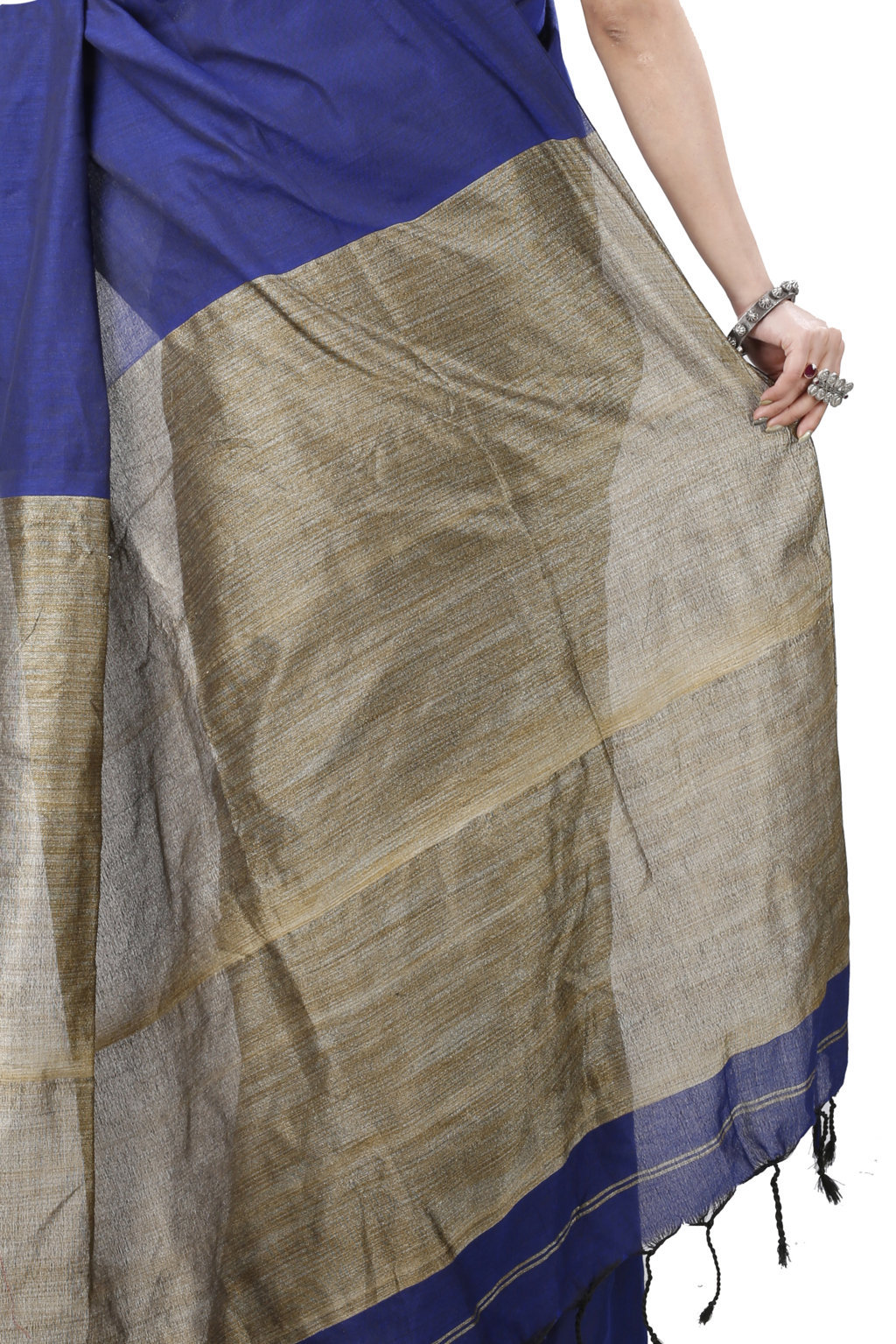 Blue Pure Cotton Kesh Than Hand Loom Saree (5233)